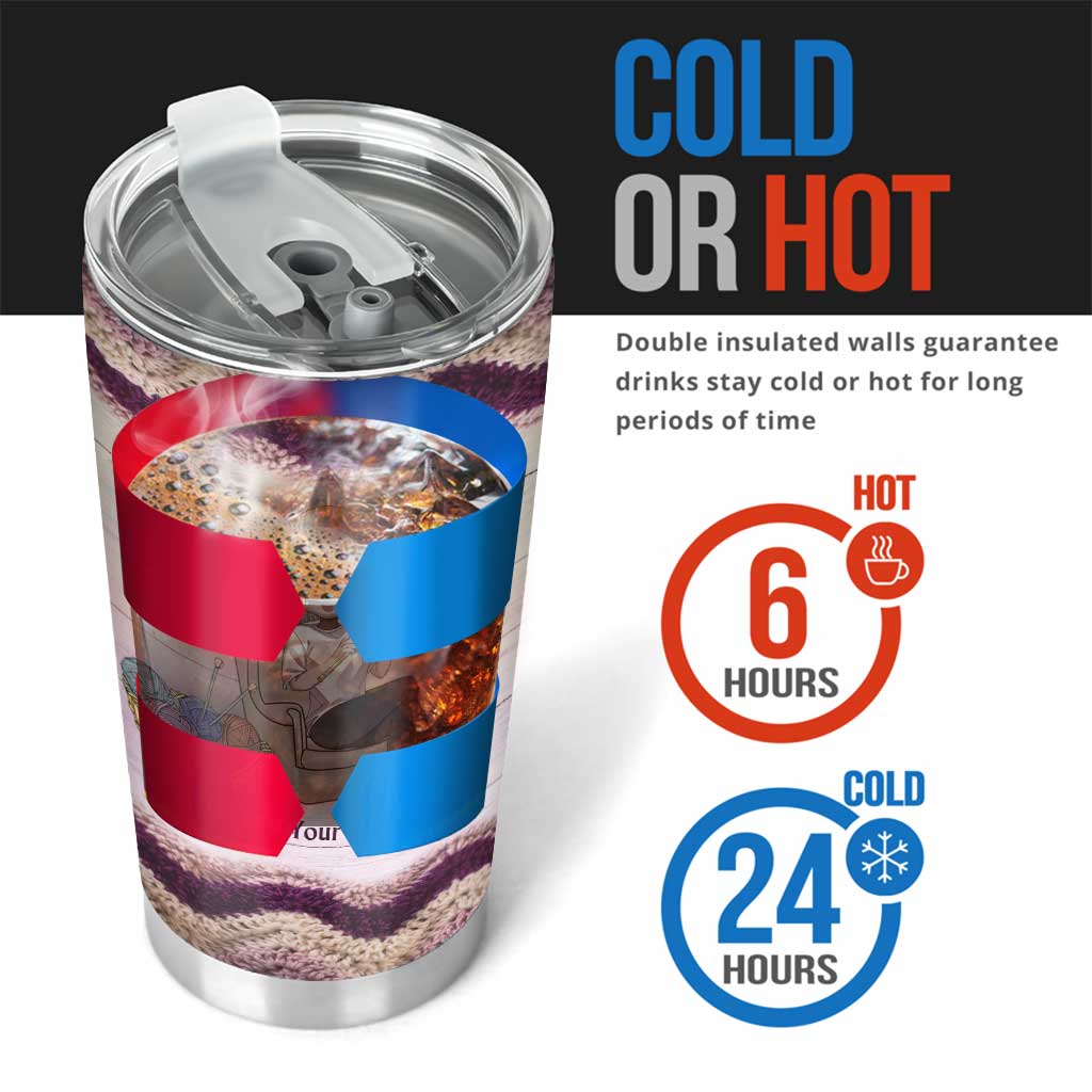 In meiner Traumwelt ist Wolle kostenlos und Häkeln macht schlank – personalisierter Häkelbecher