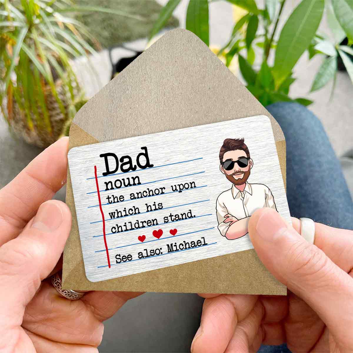 Dad Definitions - Personalized Father Wallet Insert Card