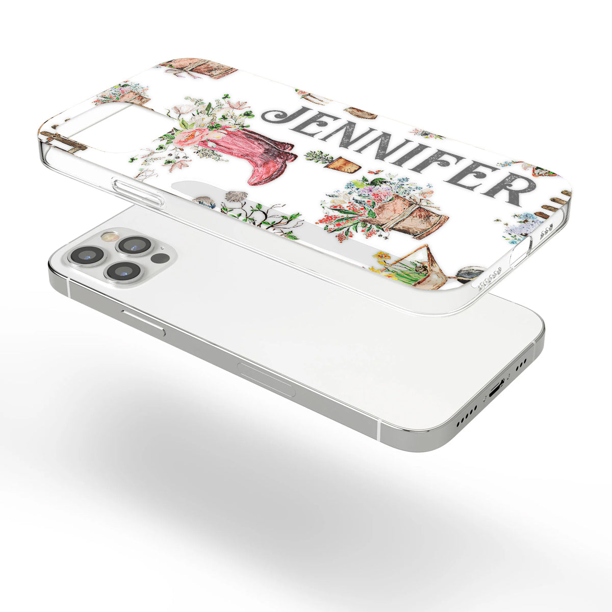 Schöne Gartenartikel – Personalisierte transparente Handyhülle mit Gartenmotiven