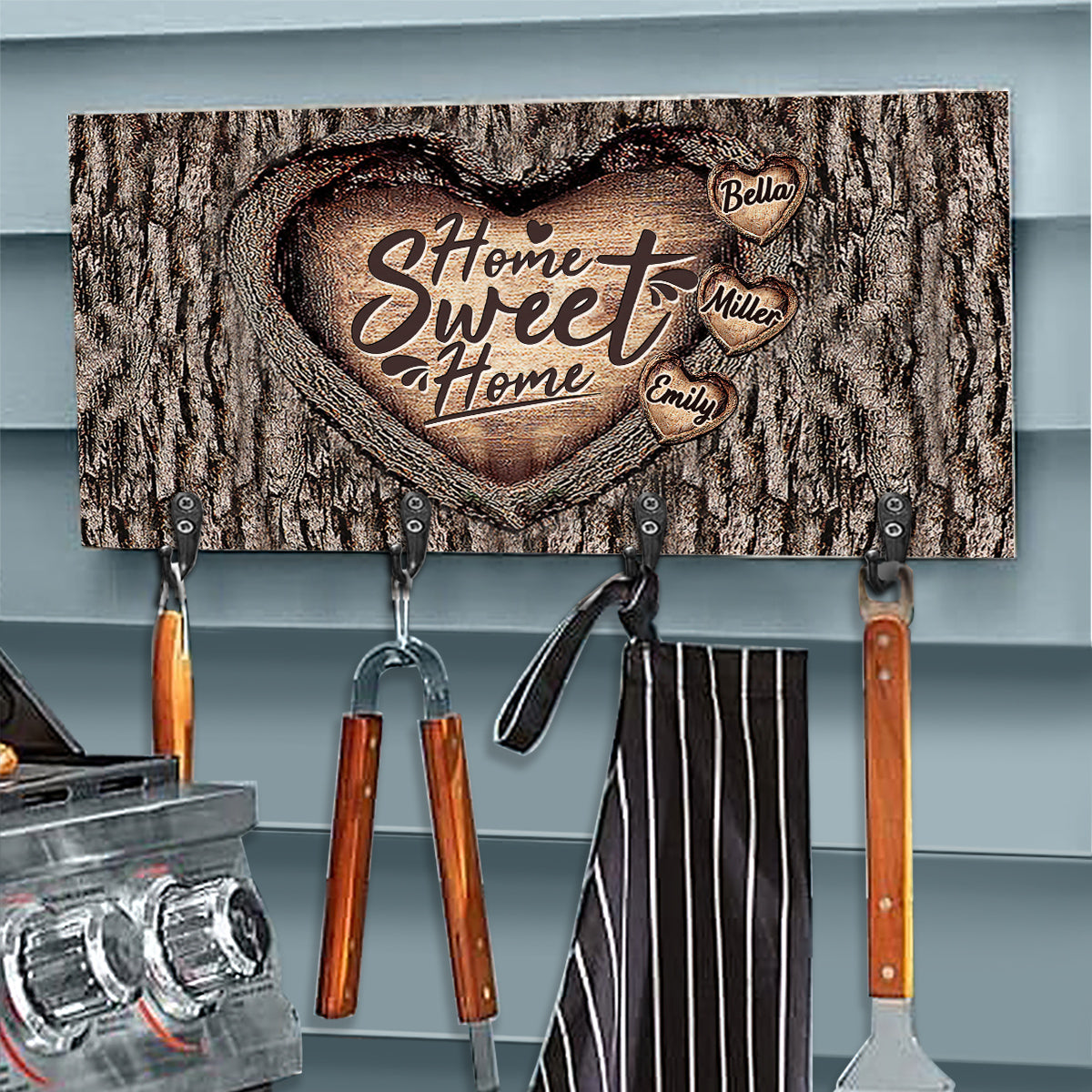 Zuhause ist es am schönsten – Personalisierter Familienschlüsselhalter