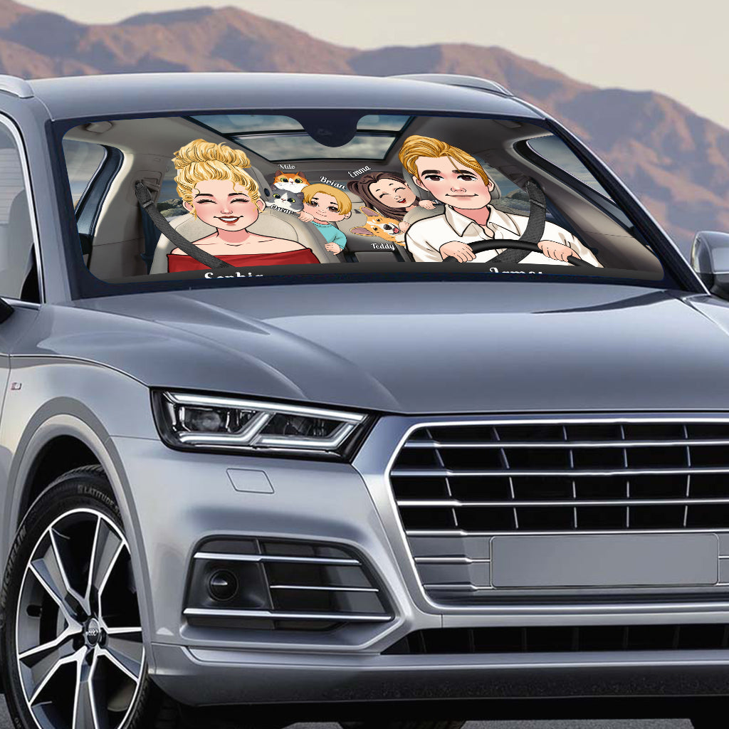 Abenteuer warten – Personalisierter Sonnenschutz für Familienautos