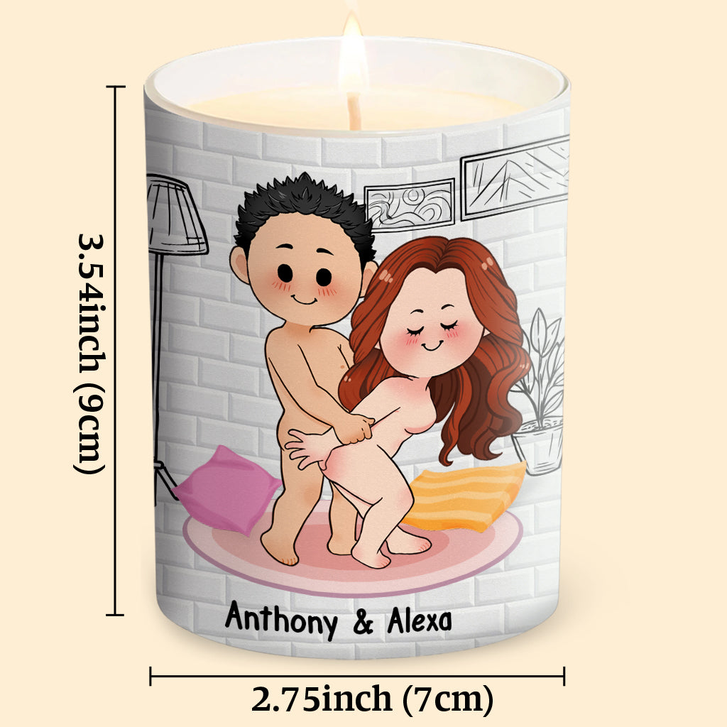 Light When You Want Me Naked - Personalized Couple Candle With Wooden Lid