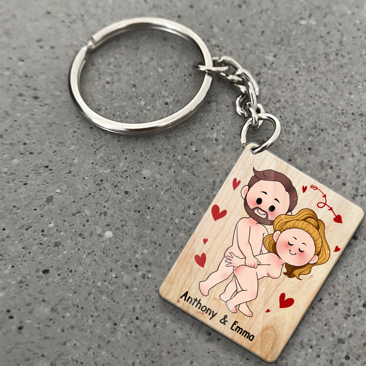 Ich liebe dich – Personalisierter Schlüsselanhänger für Paare (beidseitig bedruckt)