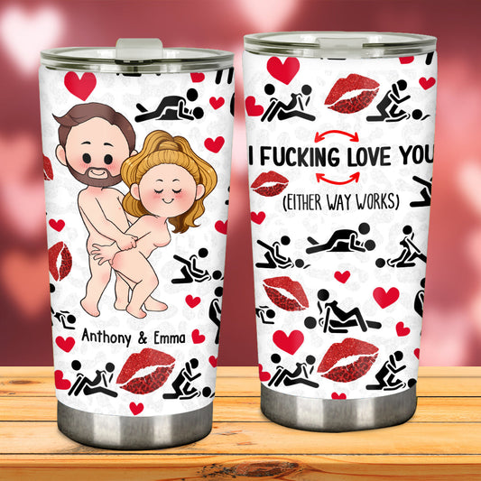 Ich liebe dich – Personalisierter Paar-Trinkbecher