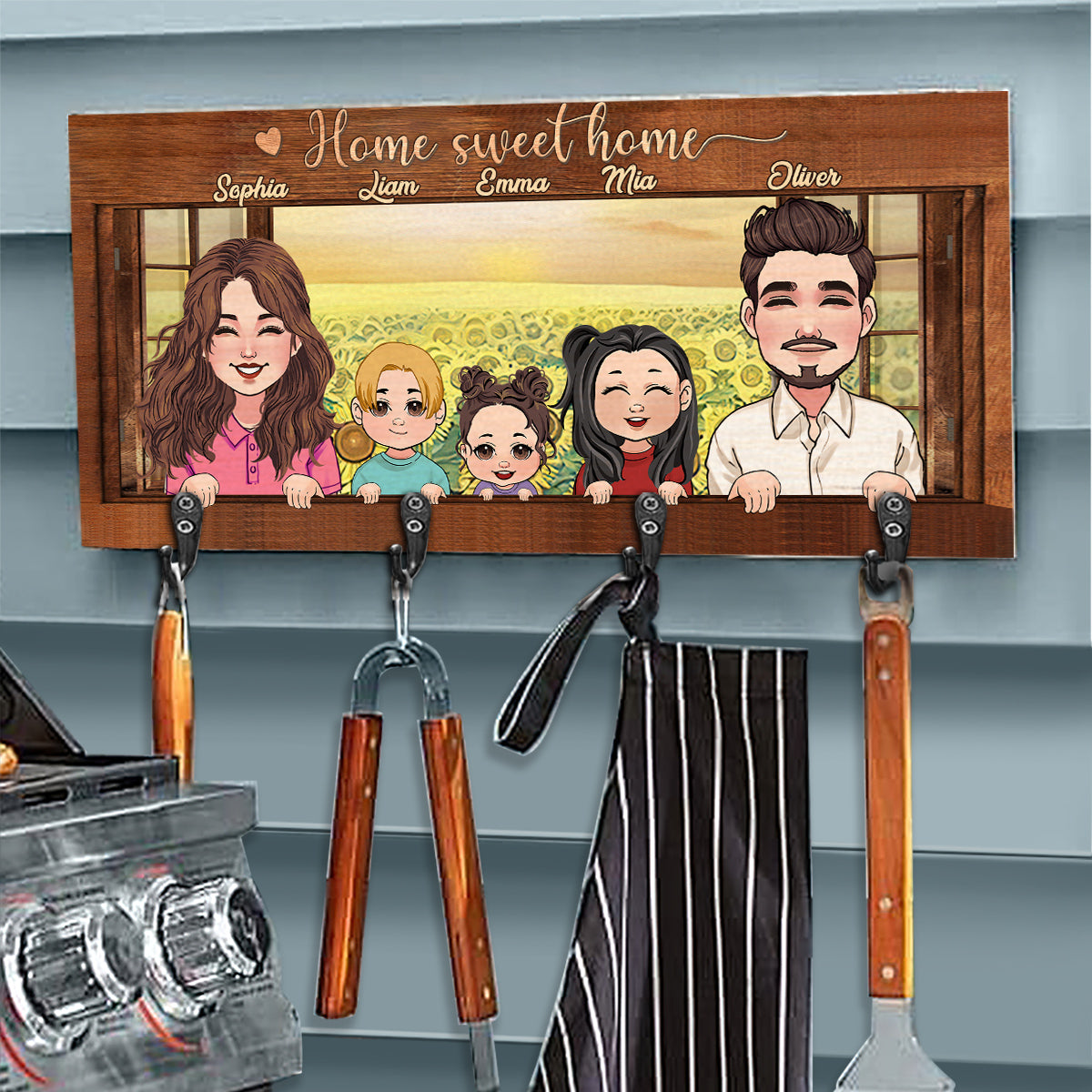 Zuhause ist es am schönsten – personalisierter Familienschlüsselhalter
