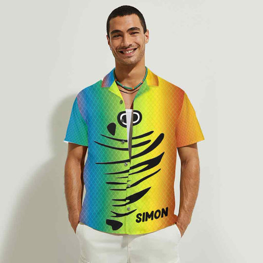 Angelköder - Personalisiertes Hawaiihemd zum Angeln