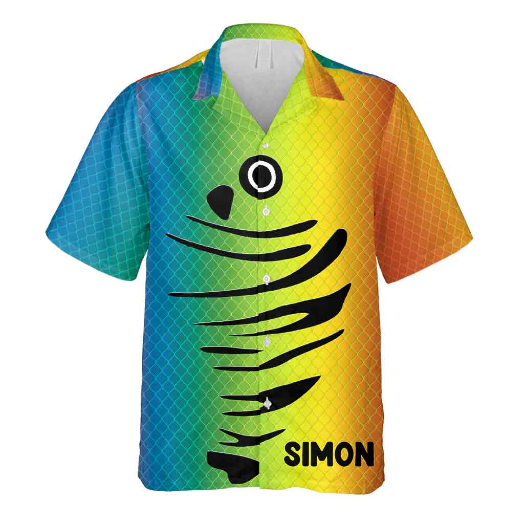 Angelköder - Personalisiertes Hawaiihemd zum Angeln