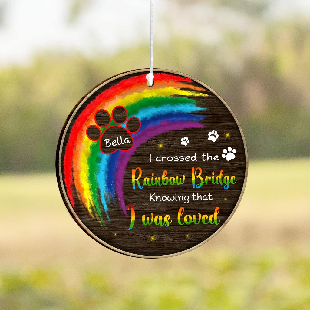 Ich habe die Regenbogenbrücke überquert – Personalisiertes Katzen-Windspiel