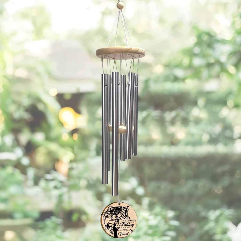 Jemand, den ich liebe, angelt im Himmel – personalisiertes Windspiel