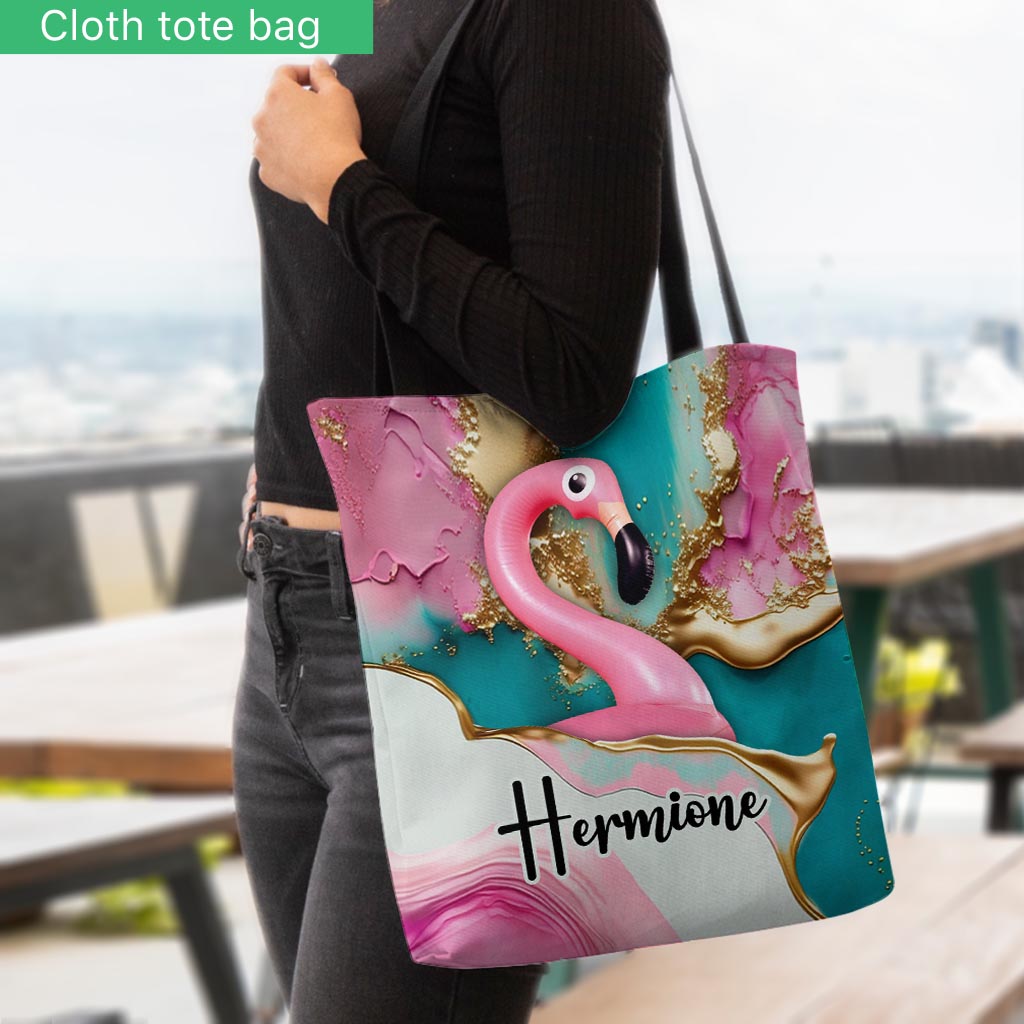 Tropische Vibes Pink Flamingo - Personalisierte Flamingo-Tragetasche