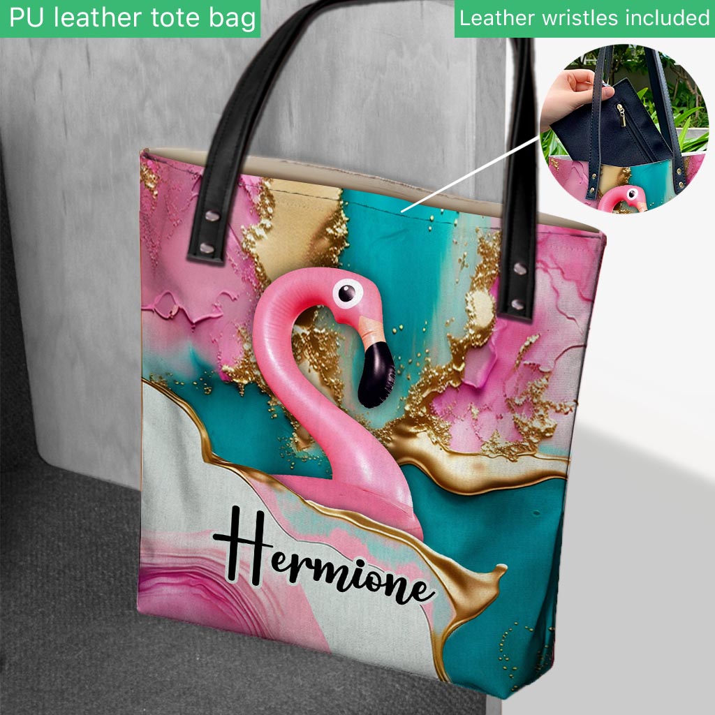 Tropische Vibes Pink Flamingo - Personalisierte Flamingo-Tragetasche