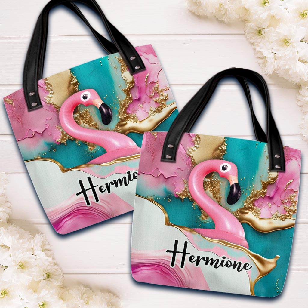 Tropische Vibes Pink Flamingo - Personalisierte Flamingo-Tragetasche