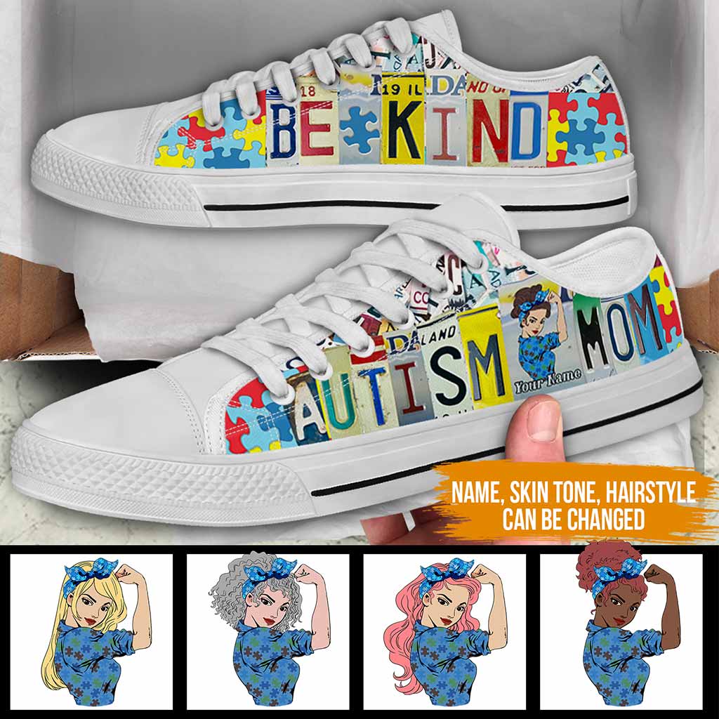 Personalisierte Kennzeichen mit Aufdruck „Autism Mom“ – Flache Schuhe