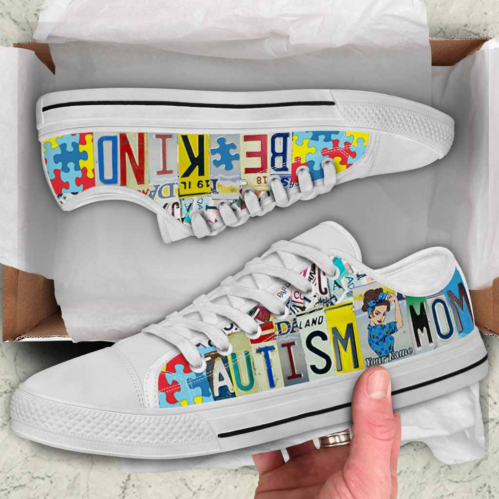Personalisierte Kennzeichen mit Aufdruck „Autism Mom“ – Flache Schuhe