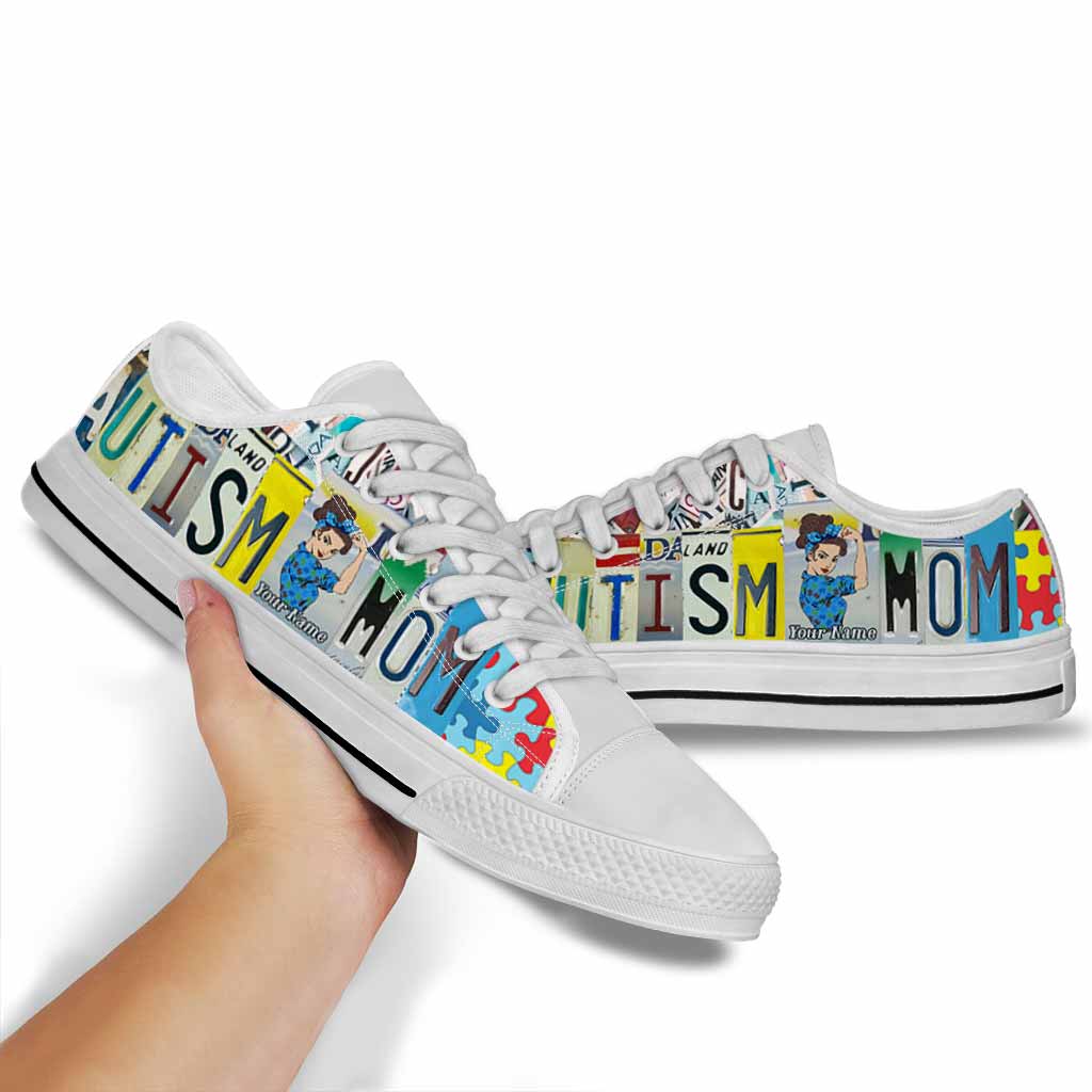 Personalisierte Kennzeichen mit Aufdruck „Autism Mom“ – Flache Schuhe