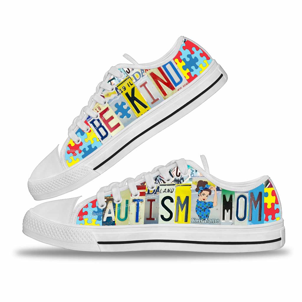 Personalisierte Kennzeichen mit Aufdruck „Autism Mom“ – Flache Schuhe