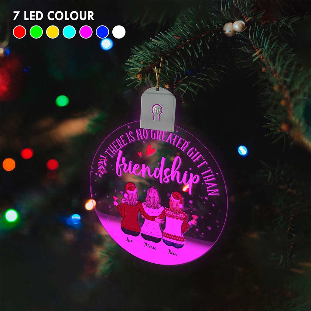 Besties Forever - Personalized Bestie Round Led Acrylic Ornament