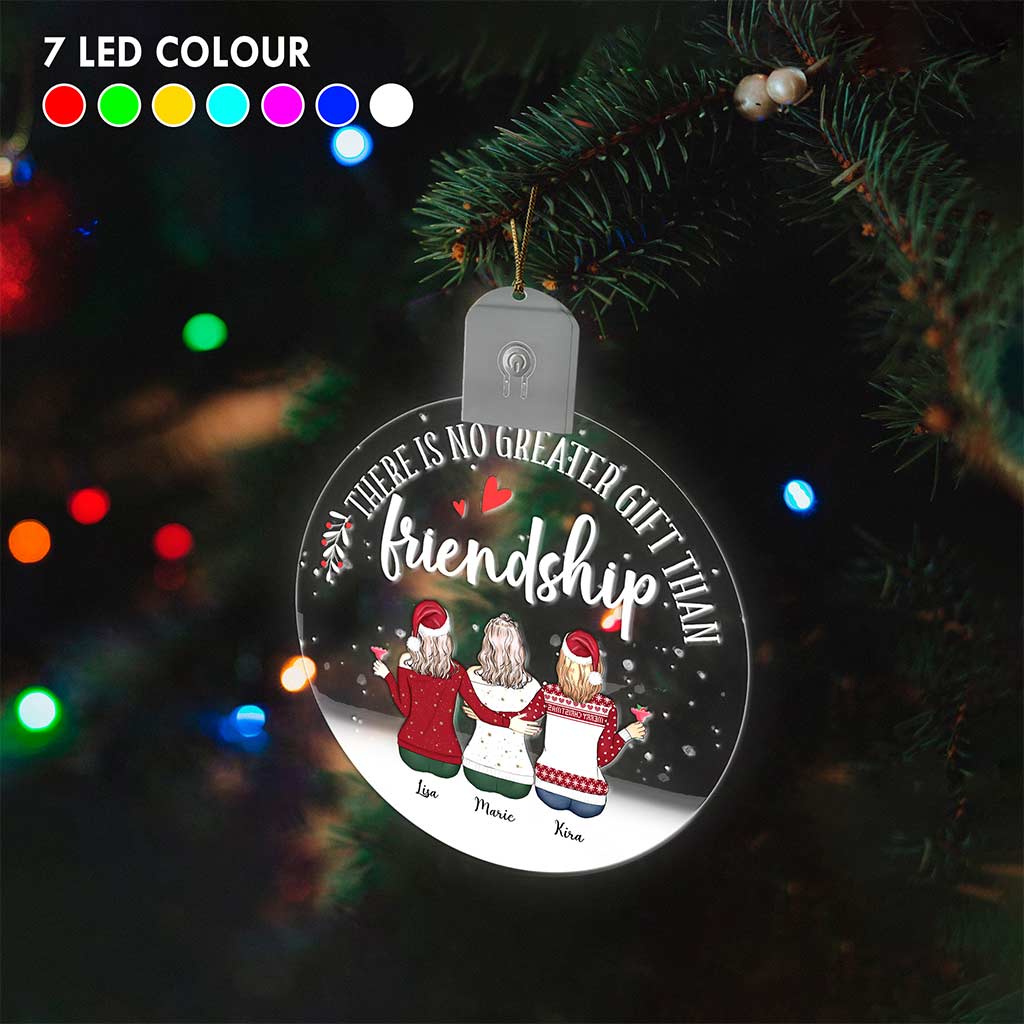 Besties Forever - Personalized Bestie Round Led Acrylic Ornament