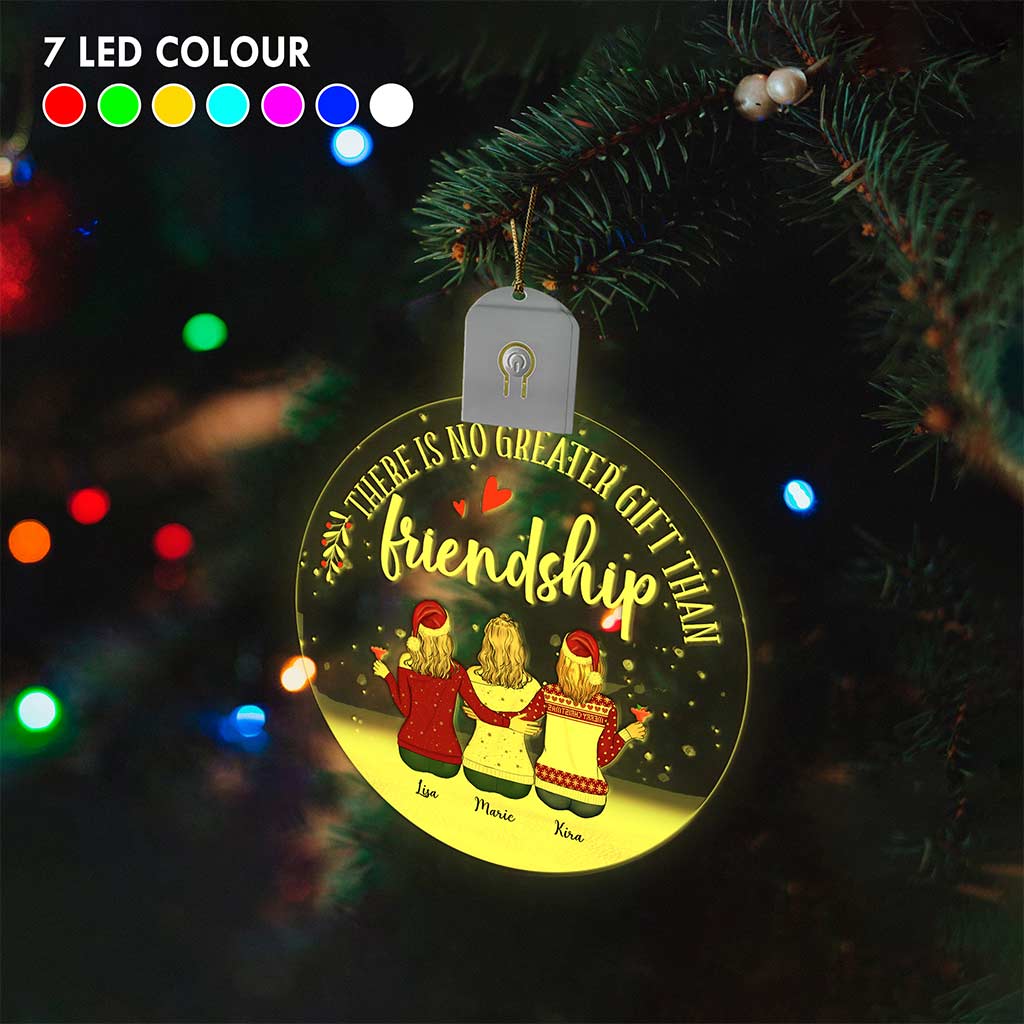 Besties Forever - Personalized Bestie Round Led Acrylic Ornament