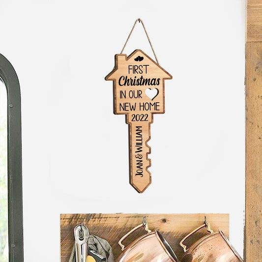 Erstes Weihnachten – Personalisiertes Holzschild für Paare