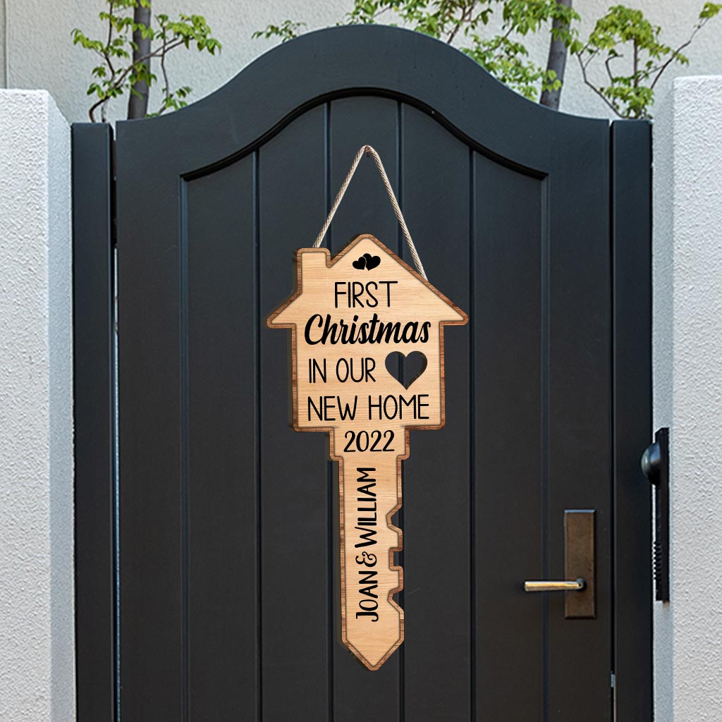 Erstes Weihnachten – Personalisiertes Holzschild für Paare