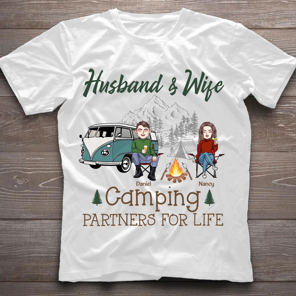 Camping-Paar fürs Leben – Personalisiertes Camping-T-Shirt und Hoodie für Paare