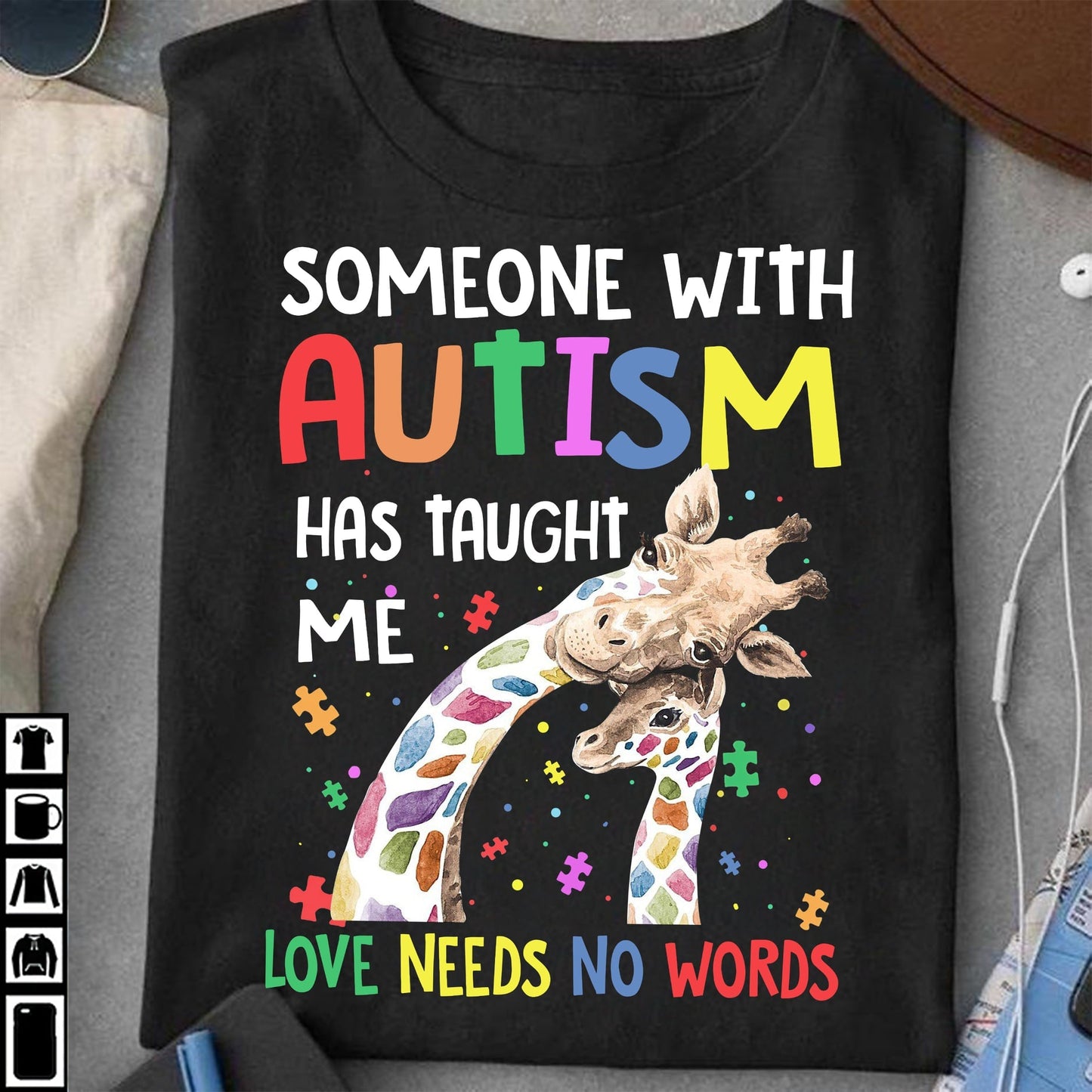 T-Shirt und Hoodie „Liebe braucht keine Worte“ zur Sensibilisierung für Autismus 0523