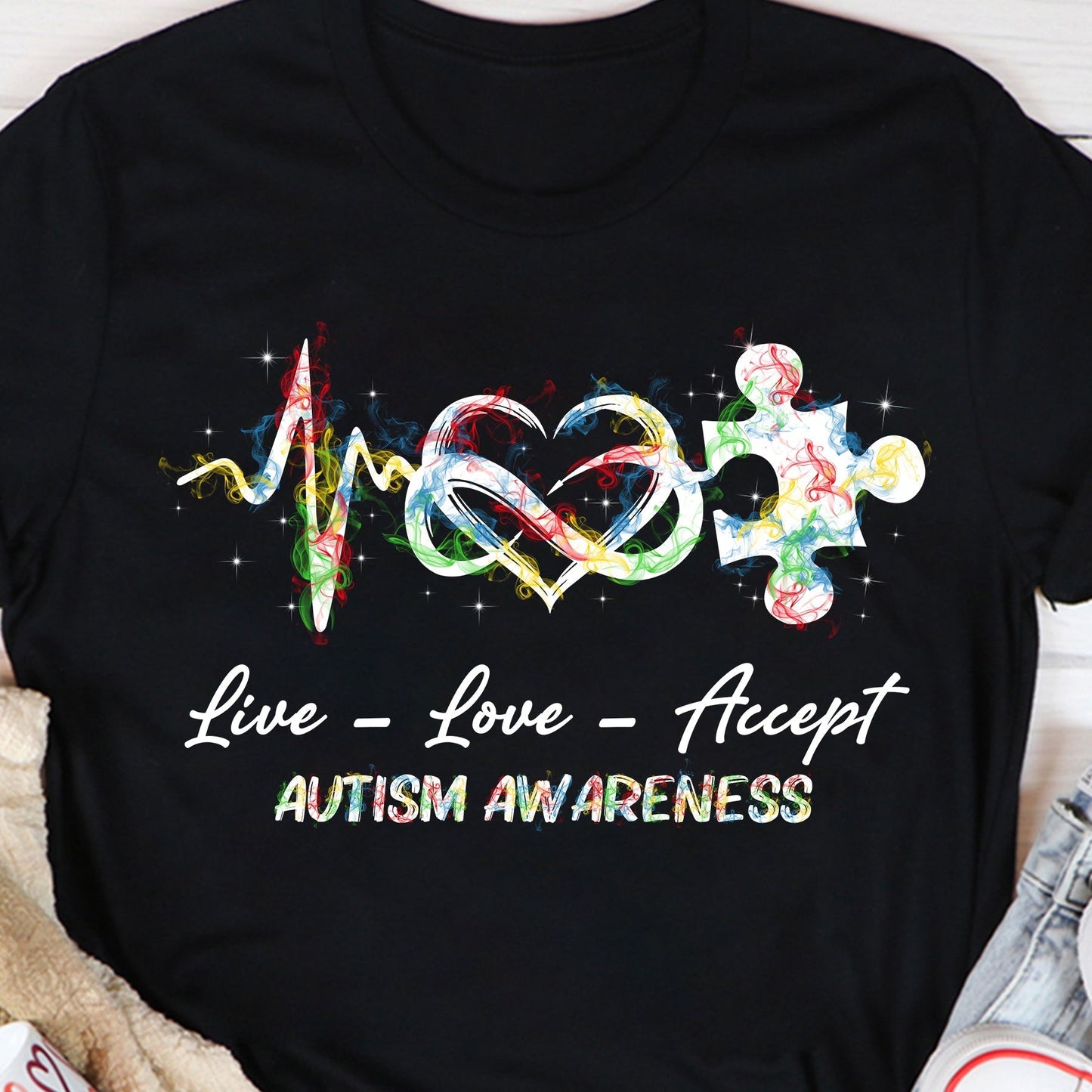 Live Love Accept Autism Awareness T-Shirt und Hoodie 0523