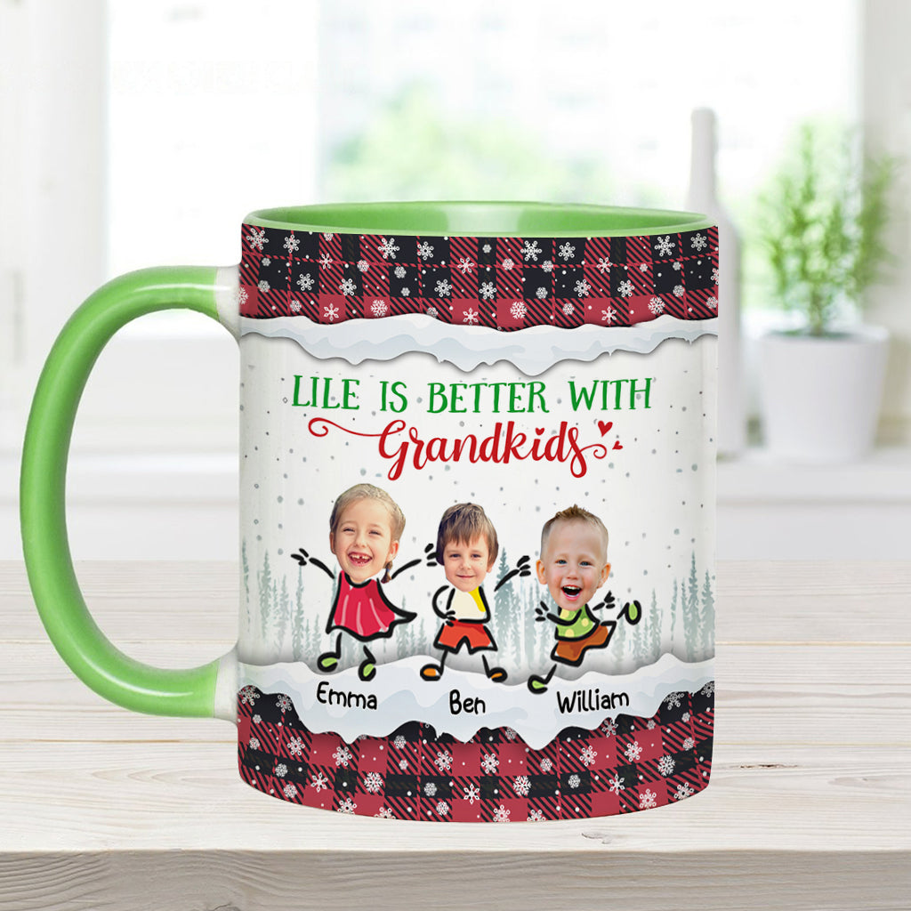 Life Is Better With Grandkids - Personalized Grandma Accent Mug