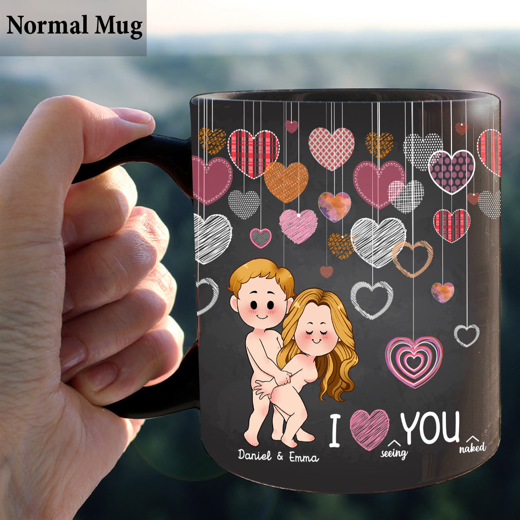 Ich liebe es, dich nackt zu sehen – personalisierte Tasse für Paare