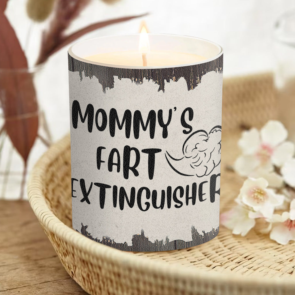 Furzlöscher – Geschenk für Papa, Oma, Opa, Mama, Onkel, Tante, Sohn, Tochter, Bruder, Schwester, Enkelin, Enkel, Ehemann, Ehefrau, Freund, Freundin, Freund – Personalisierte Kerze mit Holzdeckel