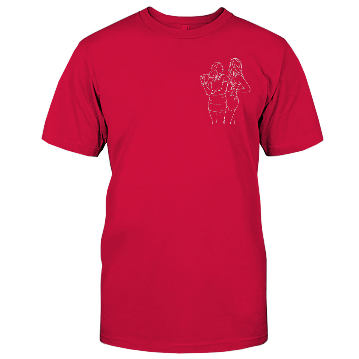Custom Line Art - Personalized granddaughter Embroidered T-shirt
