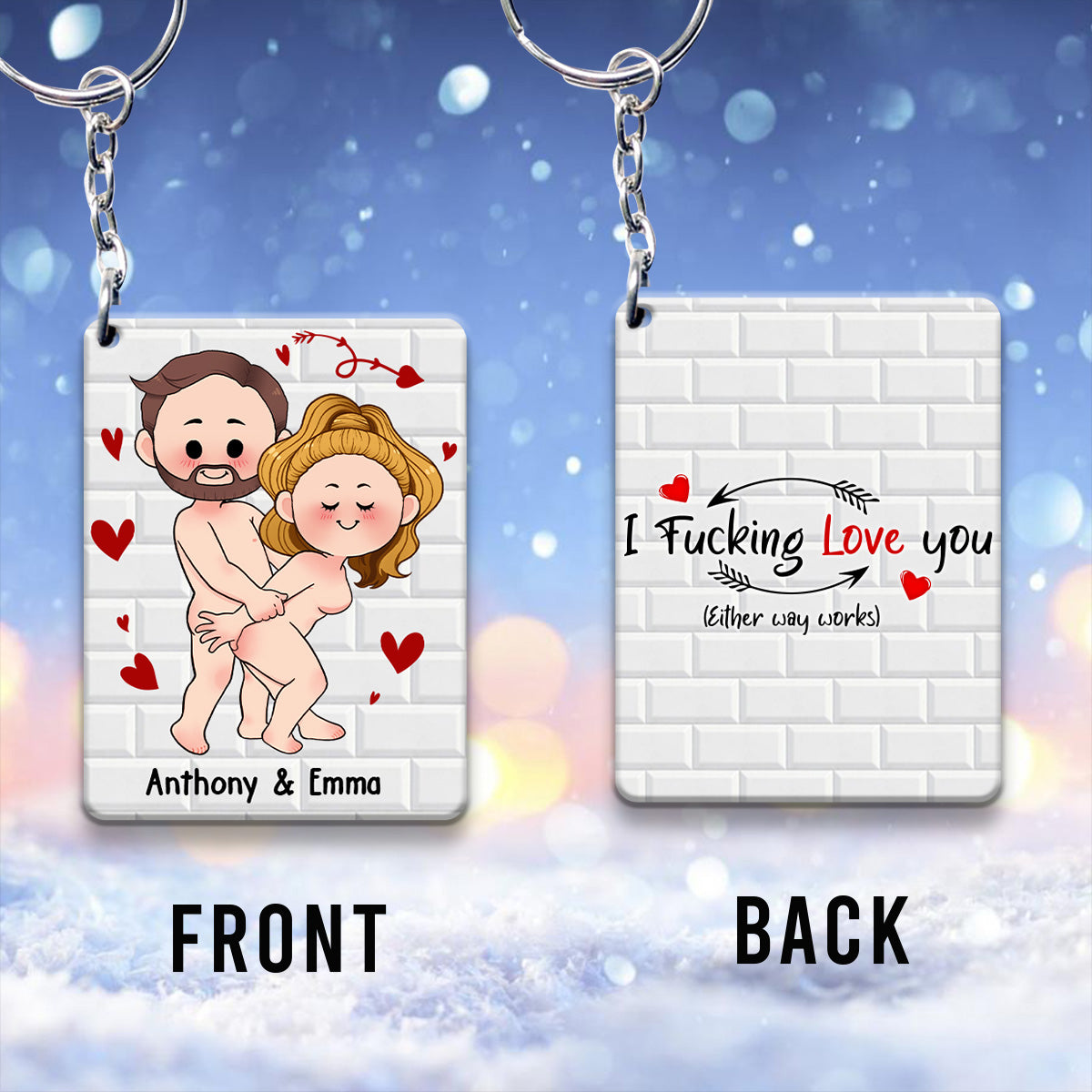 Ich wünsche dir nur, dass du glücklich bist – Geschenk für Paare (Ehemann, Ehefrau, Freund, Freundin) – Personalisierter Schlüsselanhänger