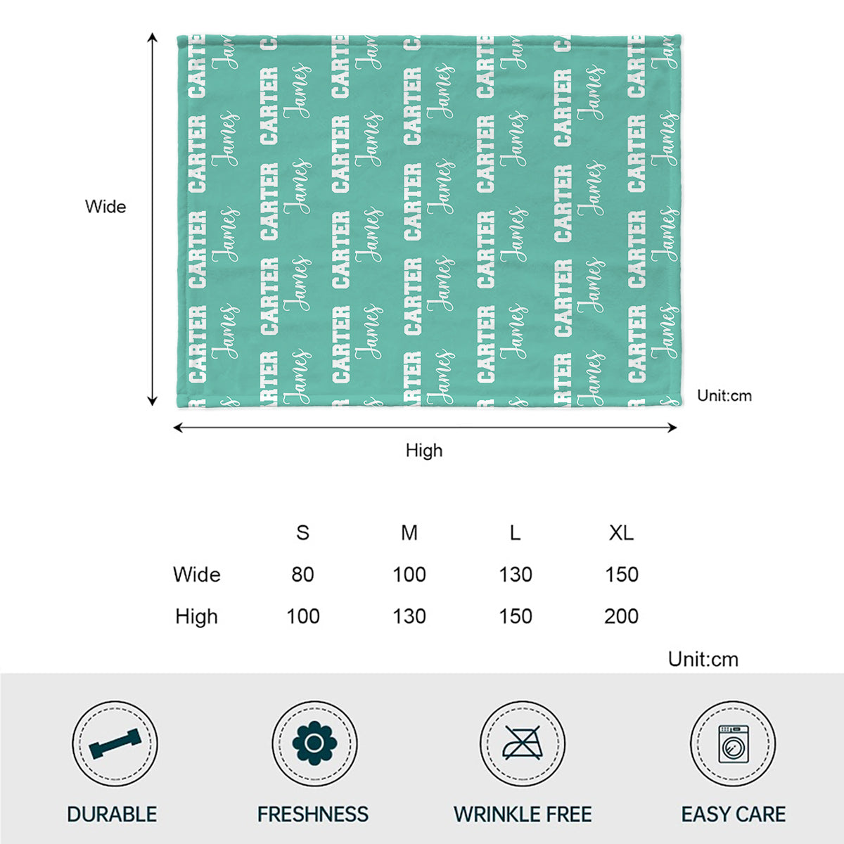 Individuelles Namensmuster – Personalisierte Babydecke