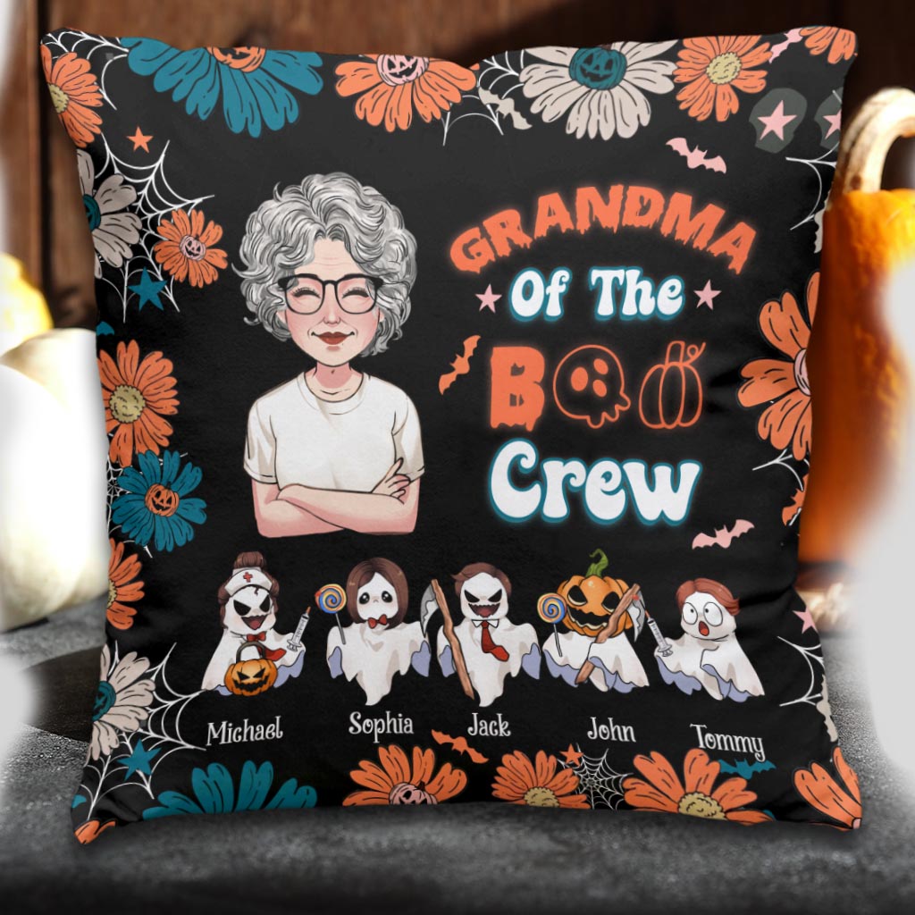Grandma Of The Boo Crew - Personalized Grandma Throw Pillow