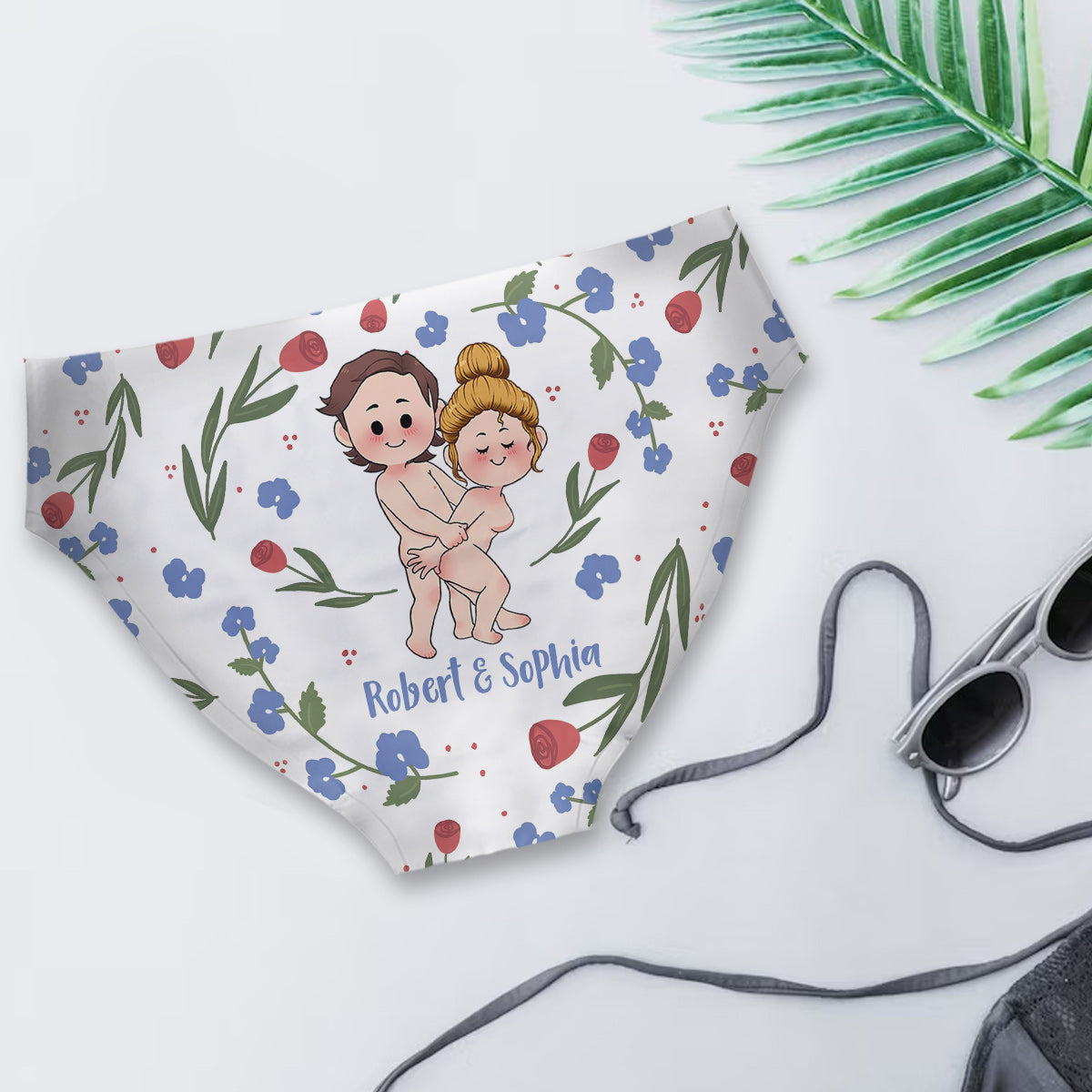 Rosen sind rot, Veilchen sind blau – personalisierte Damen-Pantoletten