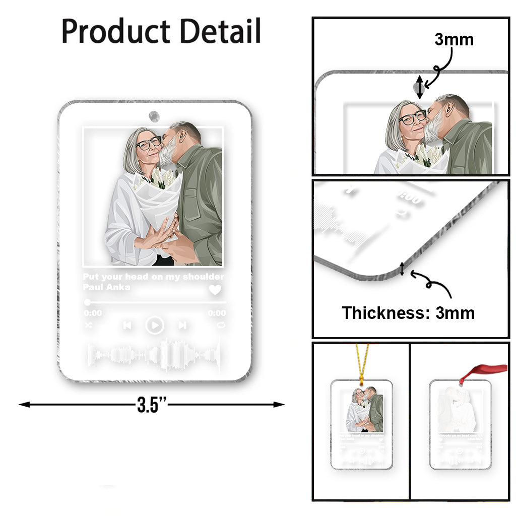 Unser Lieblingslied – Geschenk für Ehemann und Ehefrau – Personalisierter transparenter Schmuck