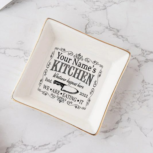Whatever Happens Here We're Eating It - Personalized Cooking Jewelry Dish