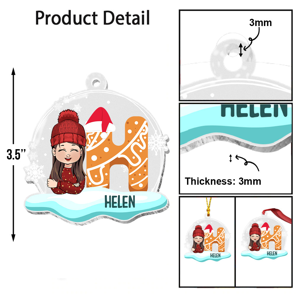 Weihnachtskind – Personalisierter transparenter Kinder-Weihnachtsschmuck