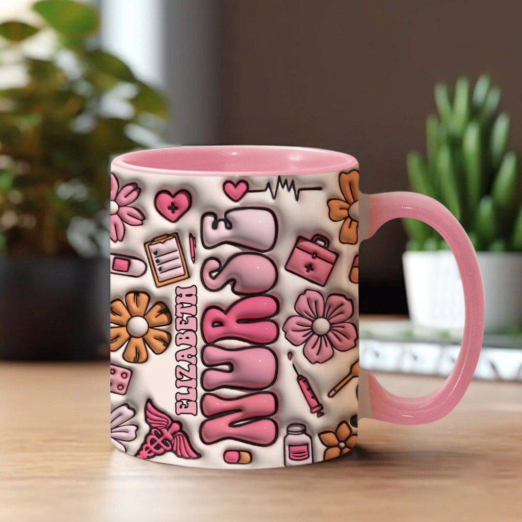 Aufblasbarer, personalisierter Becher mit Krankenschwester-Motiv
