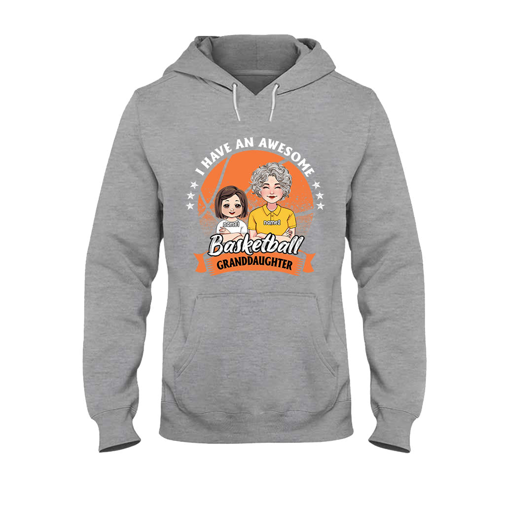 Awesome Basketball Granddaughter - Personalized Basketball T-shirt And Hoodie
