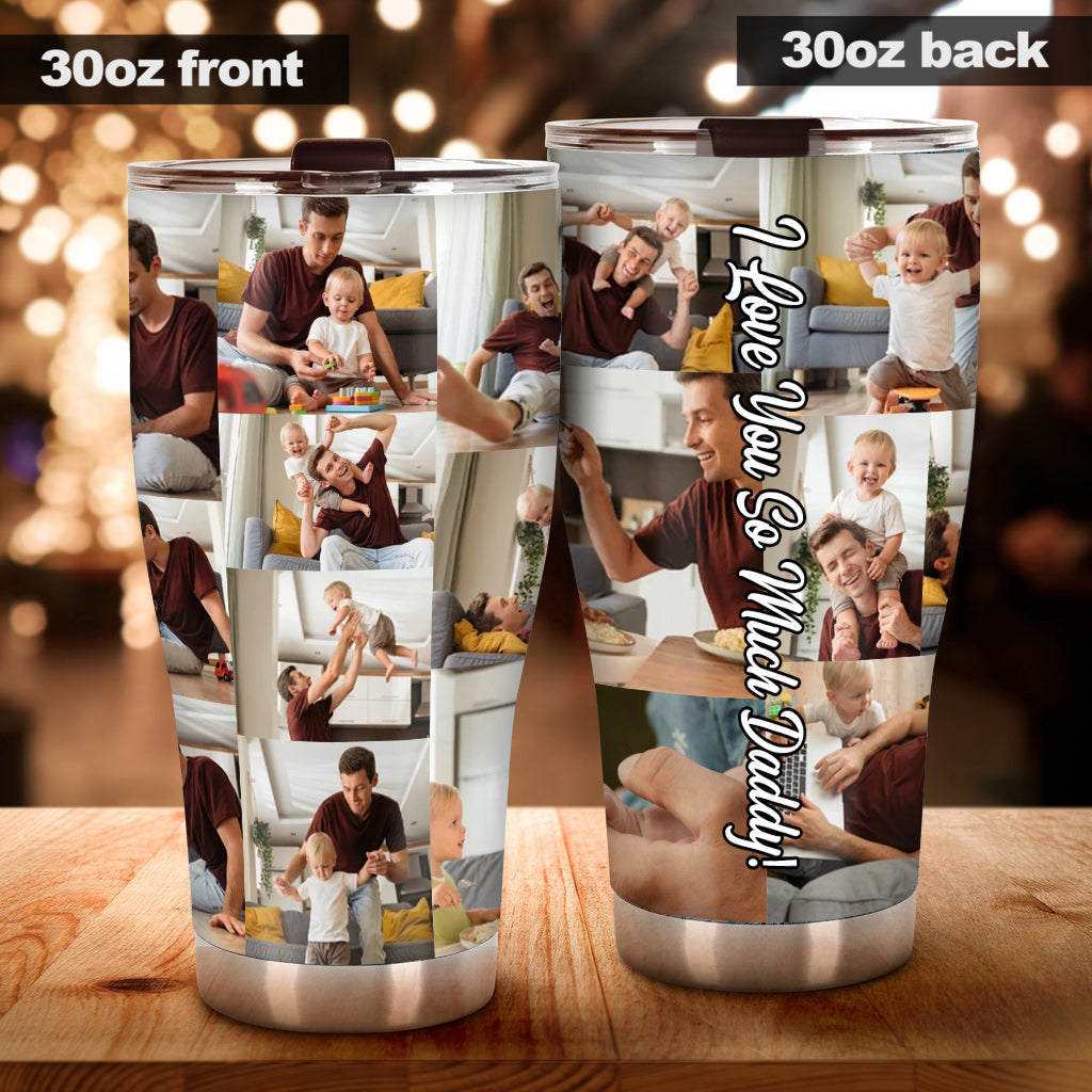 Collage-Trinkbecher – Geschenk für Papa – Personalisierter Trinkbecher