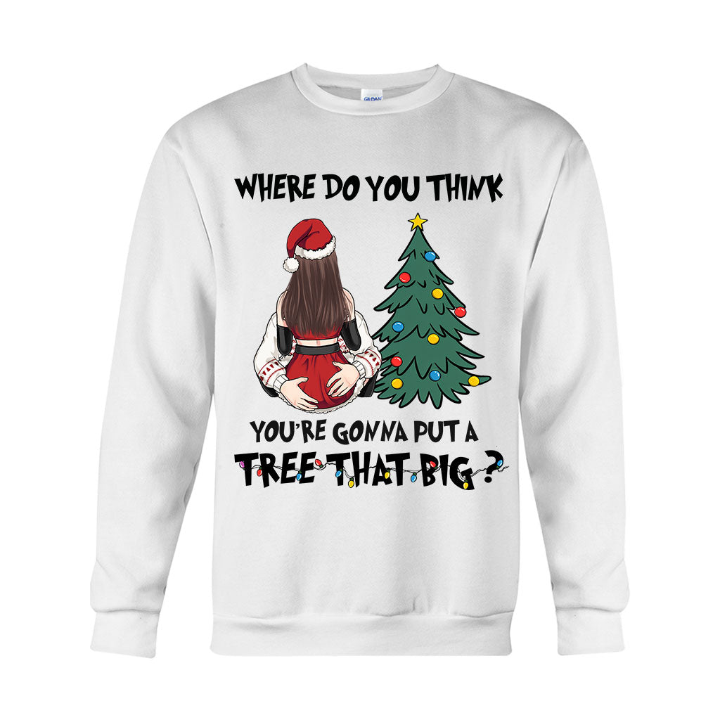 Bück dich, ich zeig dir, wo du den großen Baum hinstellen kannst – personalisiertes Partner-T-Shirt und Hoodie