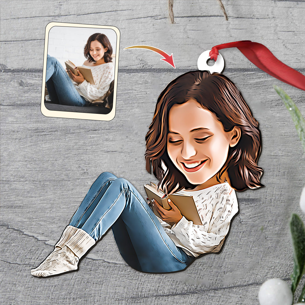 Karikatur eines Bücherliebhabers – personalisierter Buchanhänger