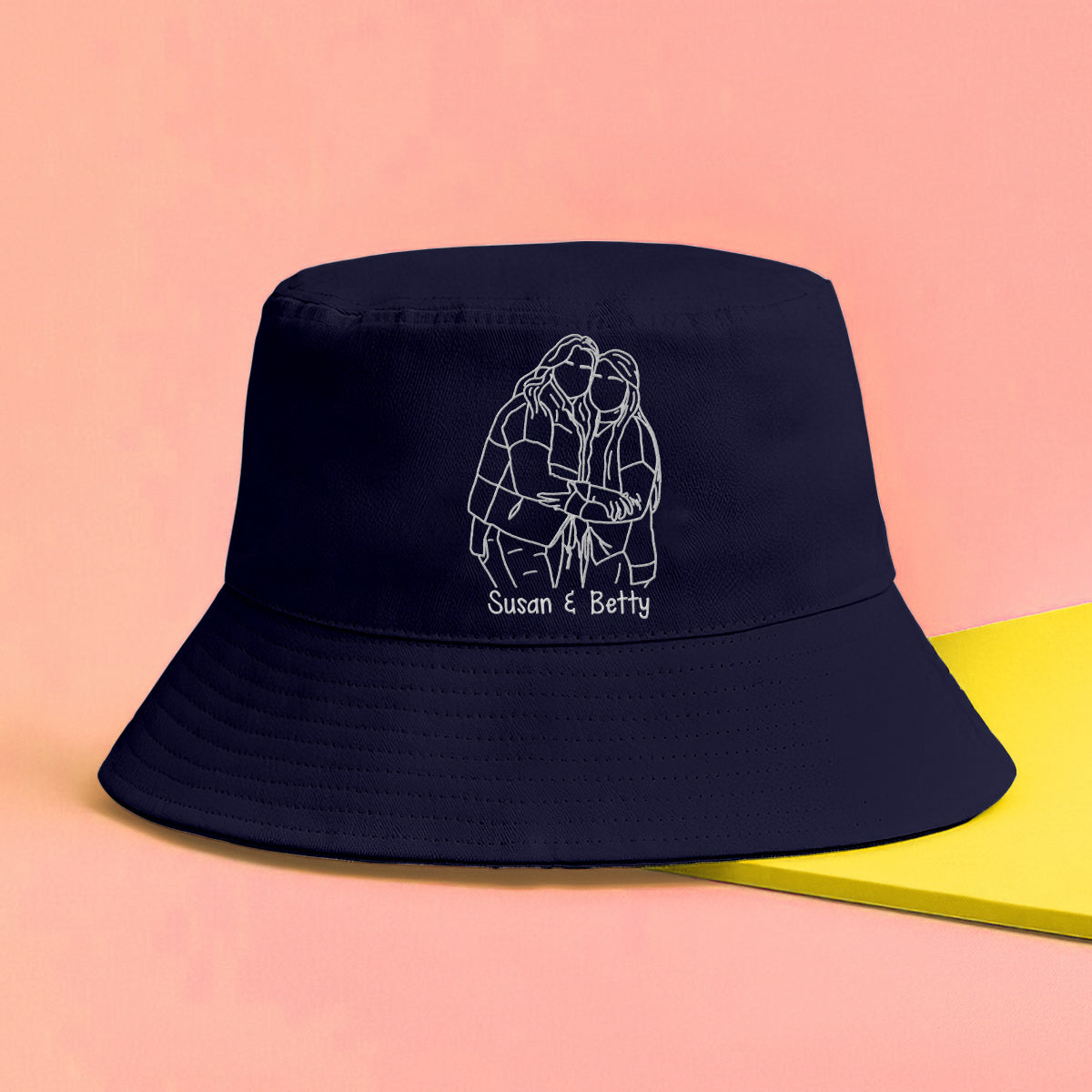 Individuelles Foto – Personalisierter, bestickter Geschwister-Bucket-Hat
