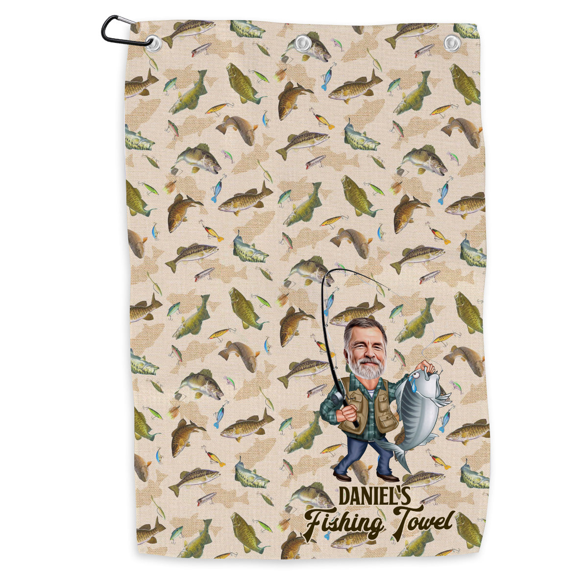 Photo Inserted Funny Fishing - Personalized Fishing Towel
