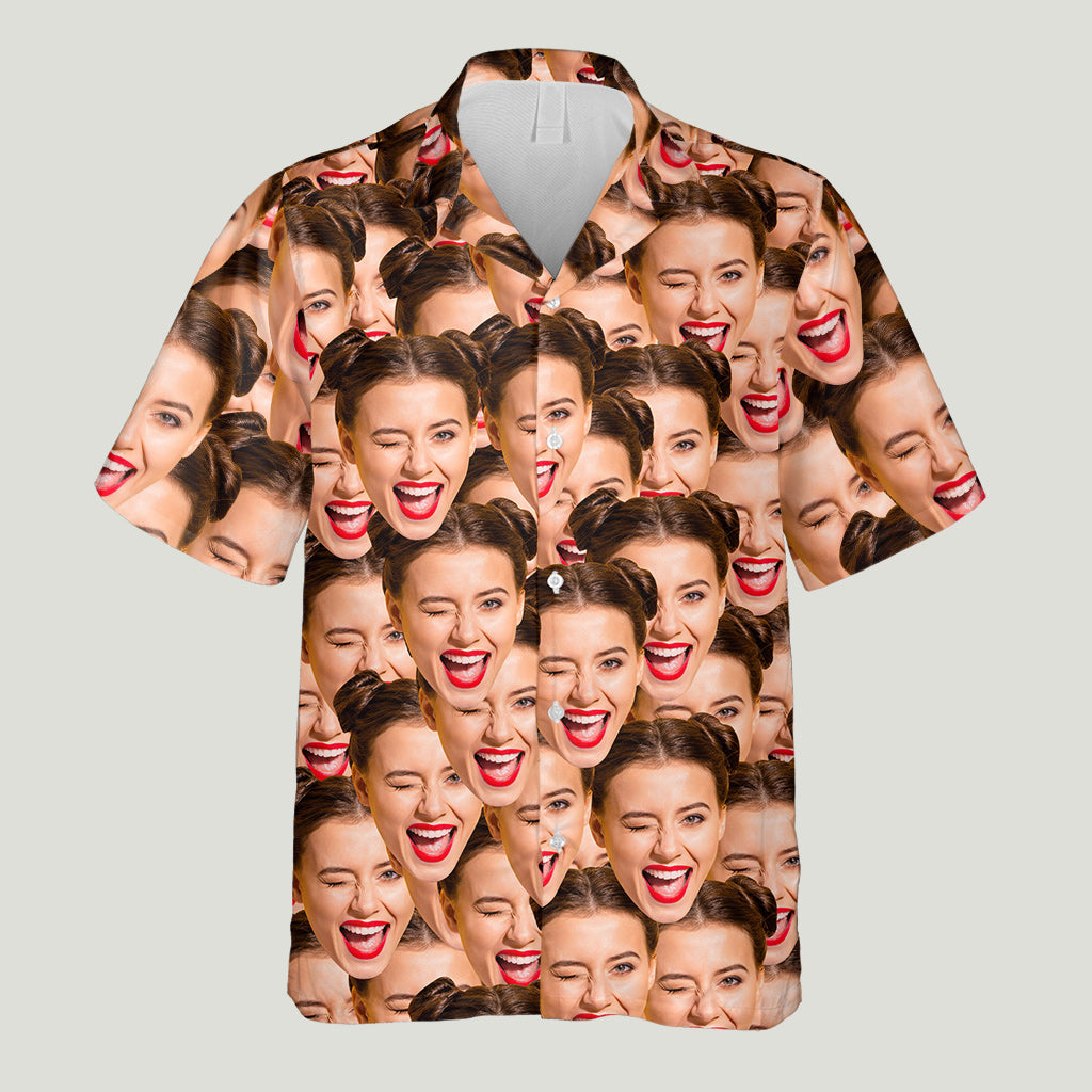 Hawaiihemd mit individuellem Gesicht – Geschenk für Freund, Freundin, Ehefrau, Ehemann, einfach jeden – Personalisiertes Hawaiihemd