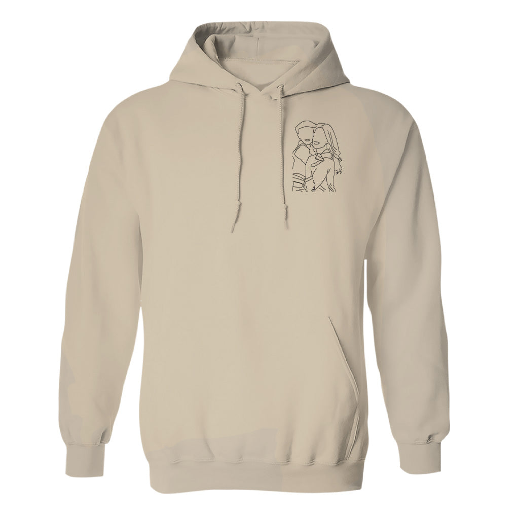 Custom Line Art - Personalized Mother Embroidered Hoodie