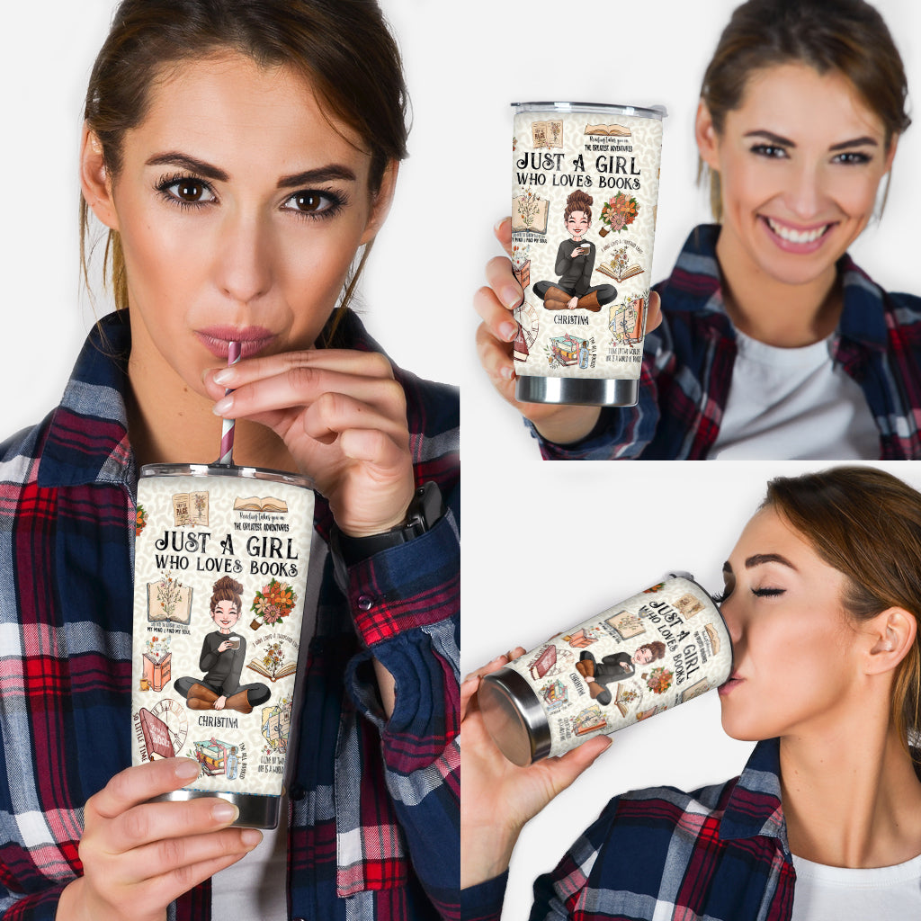 Einfach ein Mädchen, das Bücher liebt – personalisierter Buchbecher