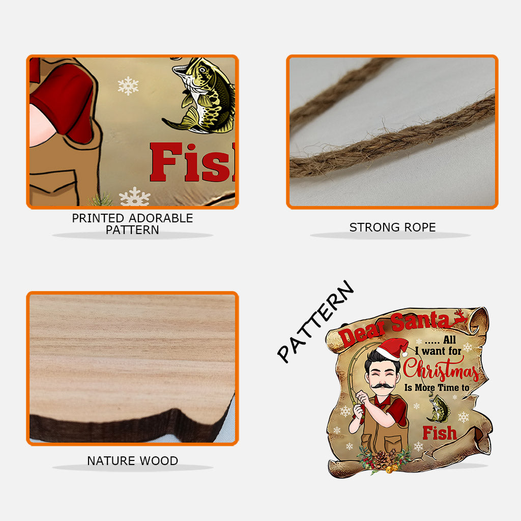Lieber Weihnachtsmann - Personalisiertes Angel-Holzschild